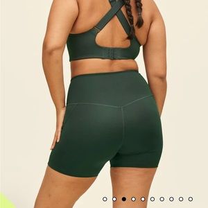 Girlfriend Collective High Rise Run Shorts — Moss Green